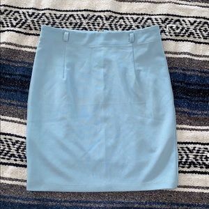 Baby blue pencil skirt long zipper back